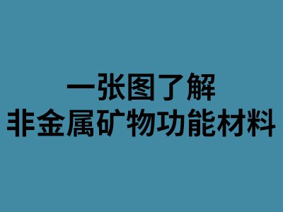 一张图了解非金属矿物功能材料