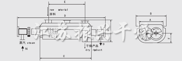 JYG系列空心桨叶干燥机安装结构图