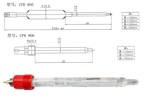 发酵PH电极CPH806 VP接头PT1000的图?/></a></div> <div class=